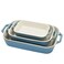 Staub Ceramic 3pc Rectangular Baking Dish Set Rustic Turquoise