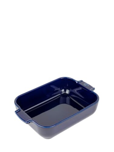 Peugeot Appolia Rectangular Oven Dish Ceramic Baker with Handles Blue 8 x 6 x 2 inches