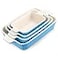 MALACASA Casserole Dishes for Oven Porcelain Baking Dishes Ceramic Bakeware Sets of 4 Rectangular Lasagna Pans Deep with Handles for Baking Kitchen Blue 94111122147 Series BAKEBAKE