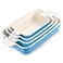 MALACASA Casserole Dishes for Oven Porcelain Baking Dishes Ceramic Bakeware Sets of 4 Rectangular Lasagna Pans Deep with Handles for Baking Kitchen Blue 94111122147 Series BAKEBAKE
