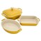 Staub Ceramic 4pc Baking Pans Set Casserole Dish with Lid Brownie Pan Citron