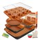 Barlket Baking Pans Set 6Pieces Non Stick Bakeware Set Stackable with Cookie Sheet Muffin RoundSquare Cake Pan Loaf Pan Rack Oven Mitt for Home Baker Gold