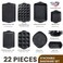 Kikcoin 22 PCS Nonstick Baking Pans Set Stackable Bakeware Sets with Silicone Handles 450F Oven Safe Baking Sheet set Easy Release Cookie Sheets for Baking Black