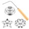 Zhehao Achappam Mold Bunuelos Mold with Handle Rosette Maker Rosette Cookie Bunuelos Tool Aluminium Cast Waffle Molds Set with 3 Interchangeable Heads Star Flower Circle for Kitchen Baking Cooking Hou