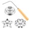 Zhehao Achappam Mold Bunuelos Mold with Handle Rosette Maker Rosette Cookie Bunuelos Tool Aluminium Cast Waffle Molds Set with 3 Interchangeable Heads Star Flower Circle for Kitchen Baking Cooking Hou