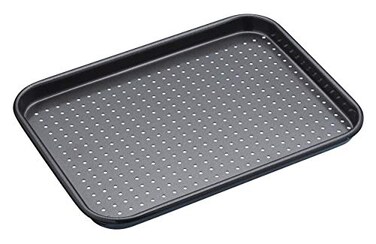 Master Class MasterClass Crusty Bake Perforated Baking Tray with PTFE PFOA and BPA Free Non Stick Robust 1mm Thick Carbon Steel 24 x 18cm
