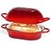 nuovva Dutch Oven For Sourdough Bread Baking Enamelled Cast Iron Bread Loaf Pot Oven Safe Non Stick Bread Pot Rectangular Red 24cm x 16cm by Nuovva