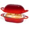 nuovva Dutch Oven For Sourdough Bread Baking Enamelled Cast Iron Bread Loaf Pot Oven Safe Non Stick Bread Pot Rectangular Red 24cm x 16cm by Nuovva