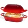 nuovva Dutch Oven For Sourdough Bread Baking Enamelled Cast Iron Bread Loaf Pot Oven Safe Non Stick Bread Pot Rectangular Red 24cm x 16cm by Nuovva