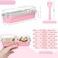 EgticHome Mini Loaf Pans with Lids and Spoons 100 Pack Pink 68oz Rectangular Aluminum Foil Baking Pans