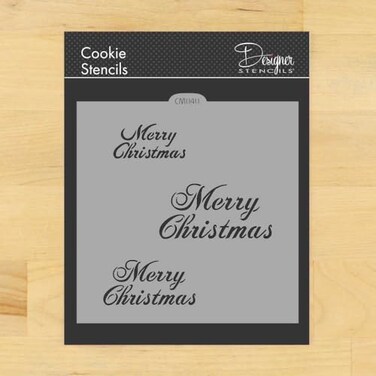 Designer Stencils Merry Christmas Cookie and Craft Stencil by
