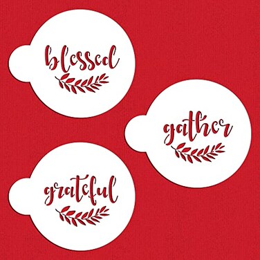 Designer Stencils Grateful Blessed And Gather Cookie Stencil C993 by