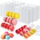 Sherr 24 Pcs Macaron Boxes Clear Plastic Macaron Storage Containers Macaroon Packaging Display Trays for Cookie Wedding Party Gifts