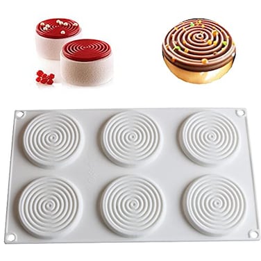 TUKE 6 Holes Spiral Shape Silicone Mold 3D Cake Moulds Mousse for Ice Creams Chocolate Pastry Bakeware Dessert Art Pan