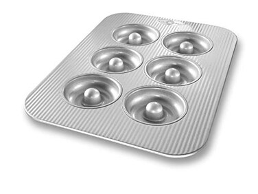 USA Pan Bakeware Aluminized Steel Donut Pan 6Well