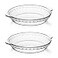 Sweejar Glass Pie Pan for Baking2 pack 95 Inches Round Baking Dish for Dinner NonStick Pie Plate with Soft Wave Edge for Apple Pie Pumpkin Pie Pot Pies