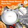 Nuogo 2 Pcs 16 Inch Large Deep Pizza Pans Stainless Steel Pizza Tray Round Oven Tray Rust Proof Reusable Bakeware Cooking Pan Dishwasher Safe for Baking Serving and Displaying Cookie Pie