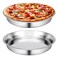 Nuogo 2 Pcs 16 Inch Large Deep Pizza Pans Stainless Steel Pizza Tray Round Oven Tray Rust Proof Reusable Bakeware Cooking Pan Dishwasher Safe for Baking Serving and Displaying Cookie Pie