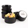 Yachi Ramekins Black 4 oz 6 Pieces Ceramic Baking Ramekin Set of 6 Stoneware Bakeware Serving for Sauces Dipping Onion Soup Lava Cake Flan Creme Brulee Kit Pudding Mini Custard Ramekins Oven Safe Mini