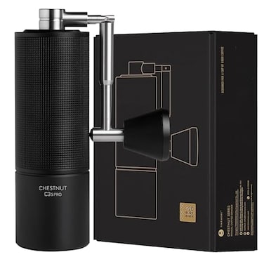 TIMEMORE Chestnut C3S Pro Manual Coffee Grinder Stainless Steel S2C Conical Burr Coffee Grinder Hand Coffee Grinder with Foldable Handle Adjustable Grind Setting for TravelCampingHome Black