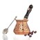 jatisse 12 Oz Copper Turkish Greek Arabic Coffee Pot with Copper Handle Cezve Ibrik Briki Stovetop Coffee Maker Includes Copper Spoon 4 servings