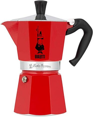 Bialetti 4942 Moka Express Espresso Maker Makes 3 Cups Red