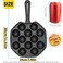 Anxingo Cast Iron Takoyaki Pan 12 Hole Heavy Duty Square Cooking Plate Octopus Ball Maker 15 Half Sphere Takoyaki Maker for Baking Cooking