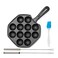 Anxingo Cast Iron Takoyaki Pan 12 Hole Heavy Duty Square Cooking Plate Octopus Ball Maker 15 Half Sphere Takoyaki Maker for Baking Cooking