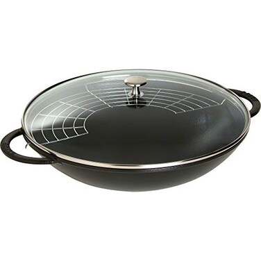 STAUB Cast Iron 6qt Wok Matte Black