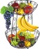 Simple Houseware 2Tier Countertop Fruit Basket Bowl Storage Bronze
