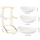 YYW 3 Tier Fruit Bowl for Kitchen Counter White Gold Ceramic Fruit Stand for Countertop Home Fruit Rack with Holder Vegetable Bowl Snacks Nuts Bread Candy Storage White