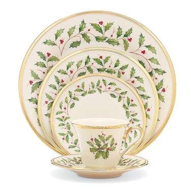Lenox 146590600 Holiday 5Piece Place Setting Christmas Drinkware Set Hosting