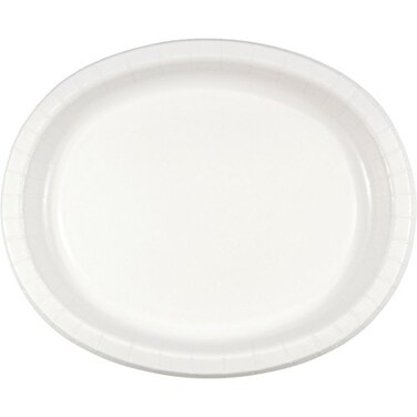 Creative Converting 8 Count Oval Paper Platters White