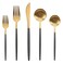 LAZAHOME 20Piece Silverware Set for 4 Gold Flatware With Black Handle Durable 188 Stainless Steel Kitchen Eating Tableware Includes Fork Knife Spoon Dishwasher Safe