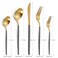 LAZAHOME 20Piece Silverware Set for 4 Gold Flatware With Black Handle Durable 188 Stainless Steel Kitchen Eating Tableware Includes Fork Knife Spoon Dishwasher Safe