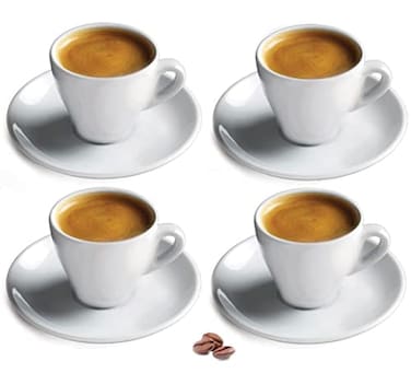 Cuisinox Cusinox White Porcelain Espresso Cup Sets for Espresso Coffee 2 Oz