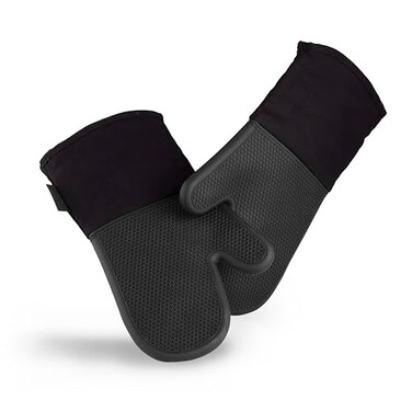 HexClad Silicone Oven Mitt Set 2Pack Heat Resistant to 500F Black