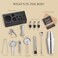 KITESSENSU Boston Shaker Set Mixology Bartender Kit Premium Cocktail Shaker Kit with Stand Professional Home Bar Tools Accessories Martini Shaker Citrus Tools Fine Mesh Strainers Muddler Jigger