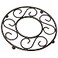 Home Basics Scroll Collection Steel Trivet for Hot Dishes Pots And Pans Round Design For Kitchen Dinning Table Bronze