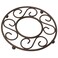 Home Basics Scroll Collection Steel Trivet for Hot Dishes Pots And Pans Round Design For Kitchen Dinning Table Bronze