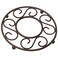 Home Basics Scroll Collection Steel Trivet for Hot Dishes Pots And Pans Round Design For Kitchen Dinning Table Bronze