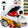FIRAWER Professional Compact Vegetable Chopper Veggie Chopper Chopper Vegetable Cutter Veggie Chopper with Container Mandoline Slicer Dicer 9 Inserts