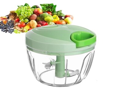 QDGMXIV Vegetable Chopper Manual Food Chopper with Container Hand Pull String Veggie Cutter for Salad Garlic Nut Onion