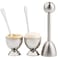 YellRin Soft Hard Boiled Egg Cutter Topper Set Egg Cracker with Include 2 Cup 2 Spoon 1 Topper Cutter Shell Separator Remover Stainless Steel Kitchen Tool