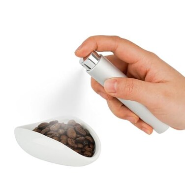 watchget Coffee Bean Dosing Cup Static Reduction Spray Bottle Kit for Espresso Bar Ceramic Single Dose Tray for BrewingTea Barista Accessories Set White