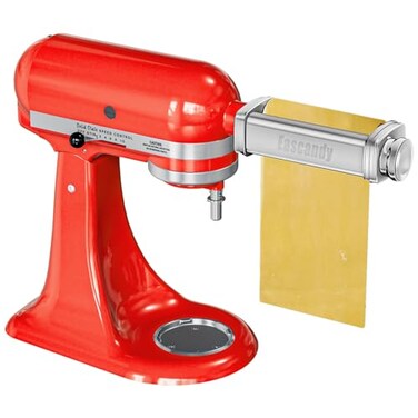 Eascandy Pasta Roller Attachment for KitchenAid Stainless Steel Dough Sheeter Attachment for KitchenAid Stand Mixer 8 Gears Adjustable Thickness