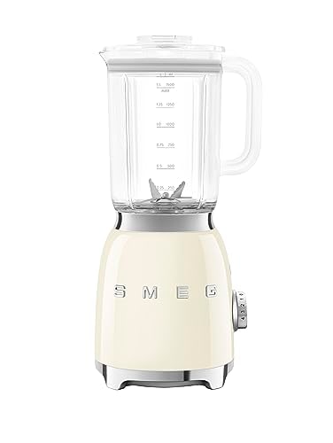 SMEG BLF03 Retro Style Blender 600W Countertop Blender with 48 oz BPAFree Jug 3 Speeds Pulse Ice Crush Smoothie Functions 50sInspired DesignCream
