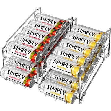 Simple Houseware 2PK Front Loading Tall Skinny Can Dispenser Chrome