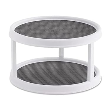 Copco NonSkid Turntable 2Tier 12Inch Durable Easy Clean WhiteGray