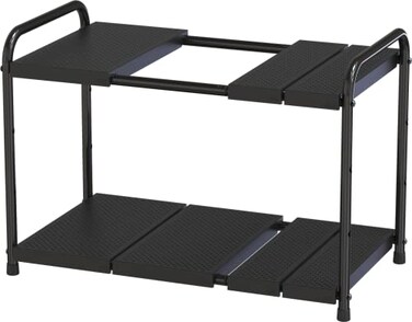 Deco Brothers Under Sink 2 Tier Expandable Shelf Organizer Black